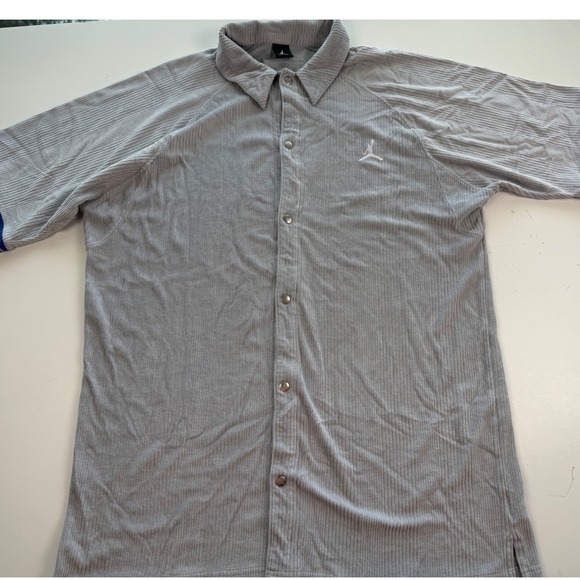 Jordan Brand Other - Jordan Brand Grey Ribbed Corduroy Short Sleeve Button Up Shirt XXLT 23 Jumpman